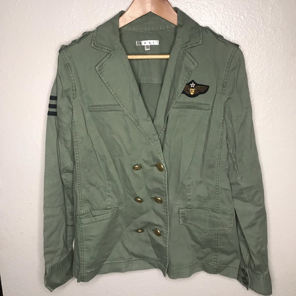 CAbi Olive Green Pilot Blazer Jacket